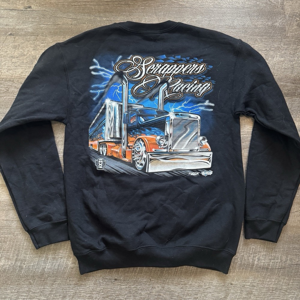 Big Rig Trucks Scrappers Racing Graphic Trucker Pullover Sweatshirt  Thick  SM